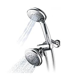 Hydroluxe Full-Chrome 24 Function Ultra-Luxury 3-way 2 in 1 Shower-Head/Handheld-Shower Combo