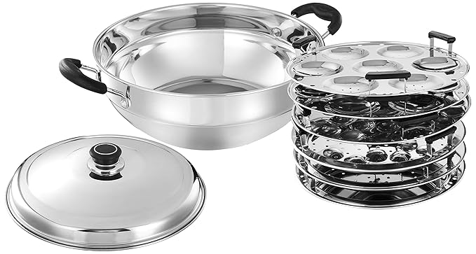 Amazon Brand - Solimo Stainless Steel Induction Bottom Multi Kadai with 6 plates