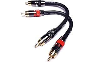 CESS-163-4i Low Noise 12 Gauge Premium RCA Audio Line Patch Cable (4 Inches)