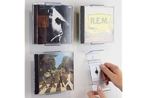 CollectorMount CD Mount 5 Pack, Shelf Stand and Wall Mount Display, Invisible and Adjustable