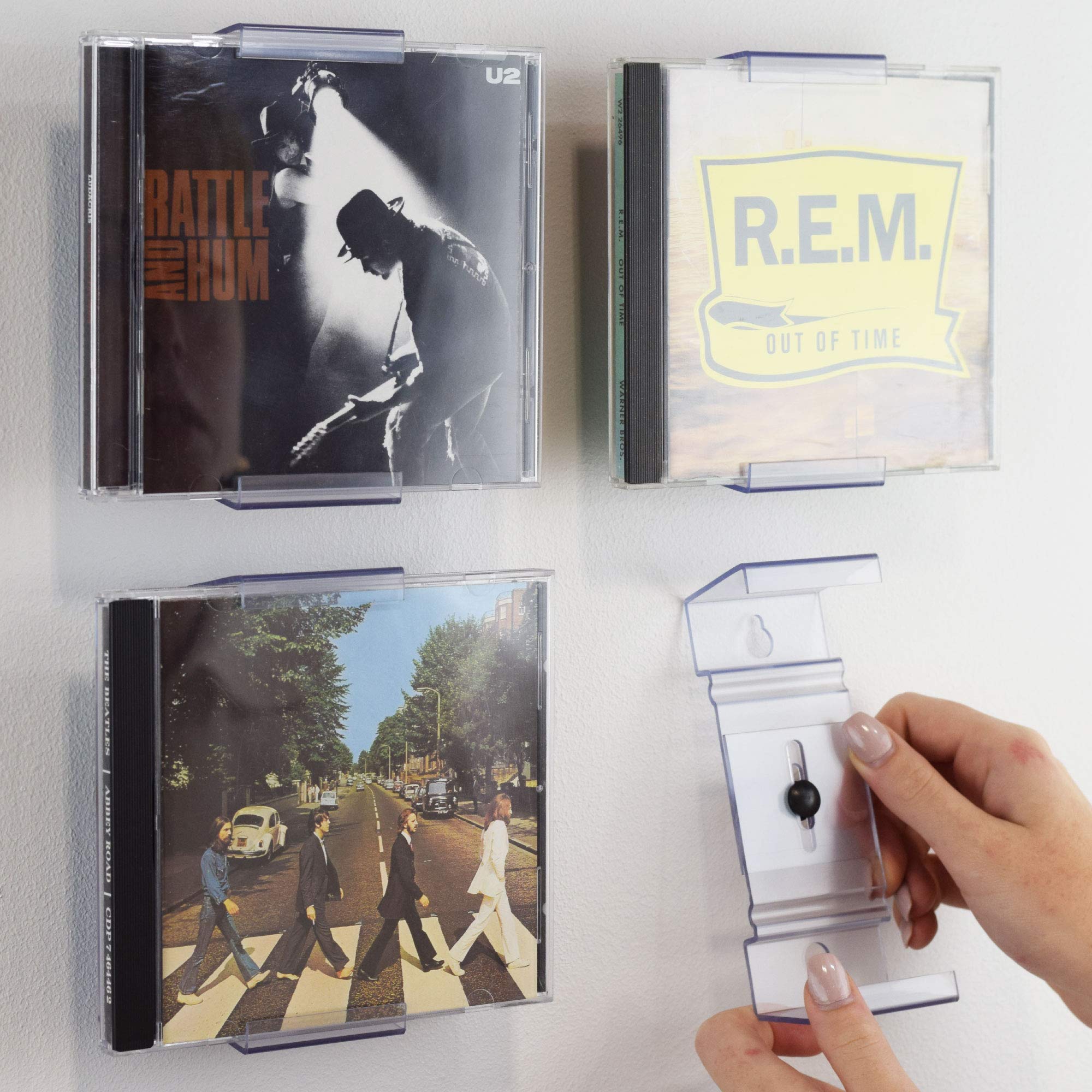 CollectorMount CD Mount 3 Pack, Shelf Stand and Wall Mount Display, Invisible and Adjustable