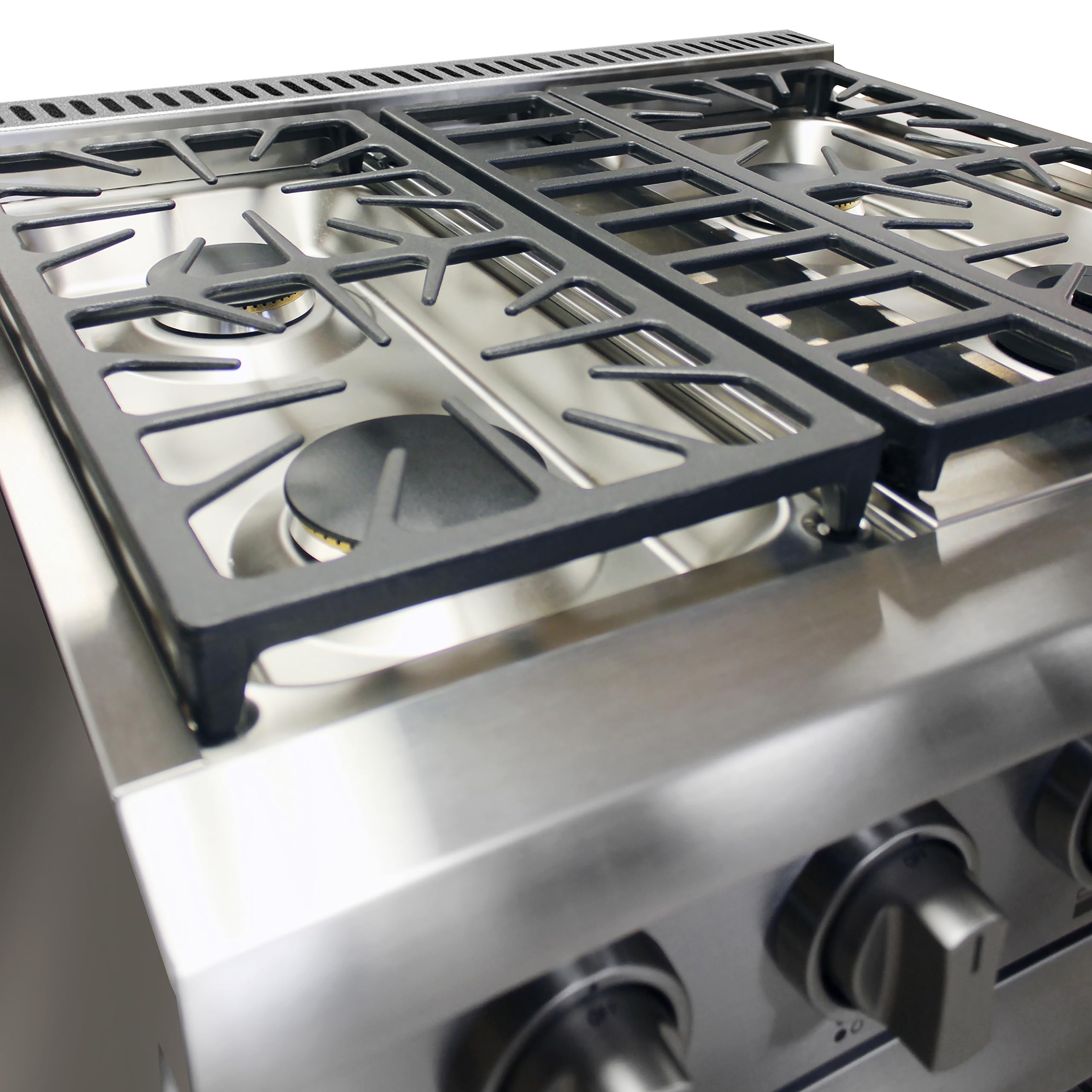 DUURA Elite DE300GRTSS Gas Range with 4 Burner Cooktop Freestanding 30-Inch with Porcelain Convection Oven and Broil Function, Continuous Grates with Stainless Steel Construction, Metallic