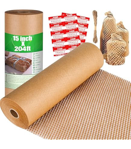 IDL Packaging 12" X 25' EcoMax™ Kraft Paper Cellulose Wadding (1 Roll) - Cushioning Wrapping And Box Void Filling - Soft And Gentle Packing For Shipping, Moving, And Storing Fragile Items - View #8