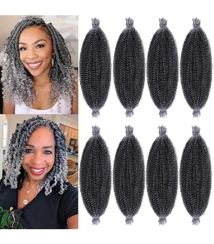 Amazon.com : Spring Cuban Twist hair Grey Marley Twist Braiding
