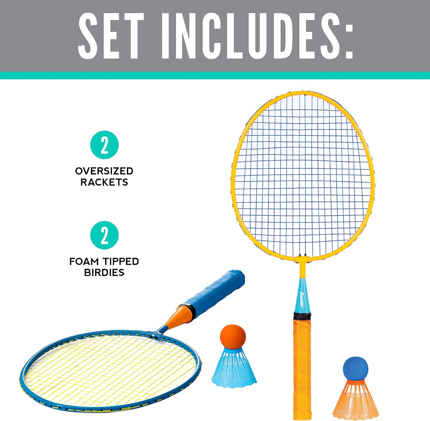 Franklin Sports Kids Badminton Set - Smashminton Set - 2 Player Youth Combo Set with Birdies : General Sporting Equipment : Sports & Outdoors