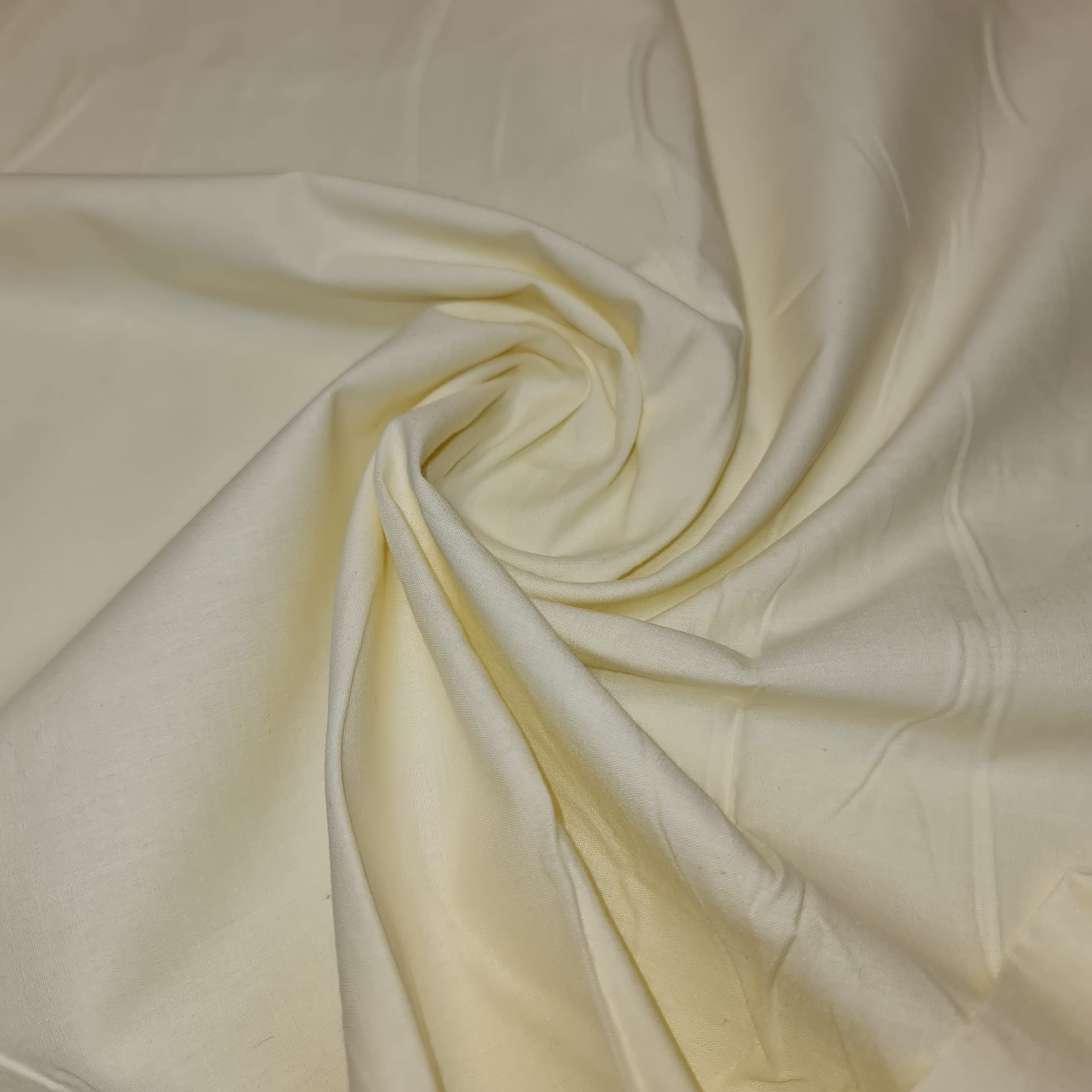 Plain 100% Cotton Egyptian Cambric Poplin Craft Soft Dress Material Fabric 44" (5 Meter, (NEW) CREAM)