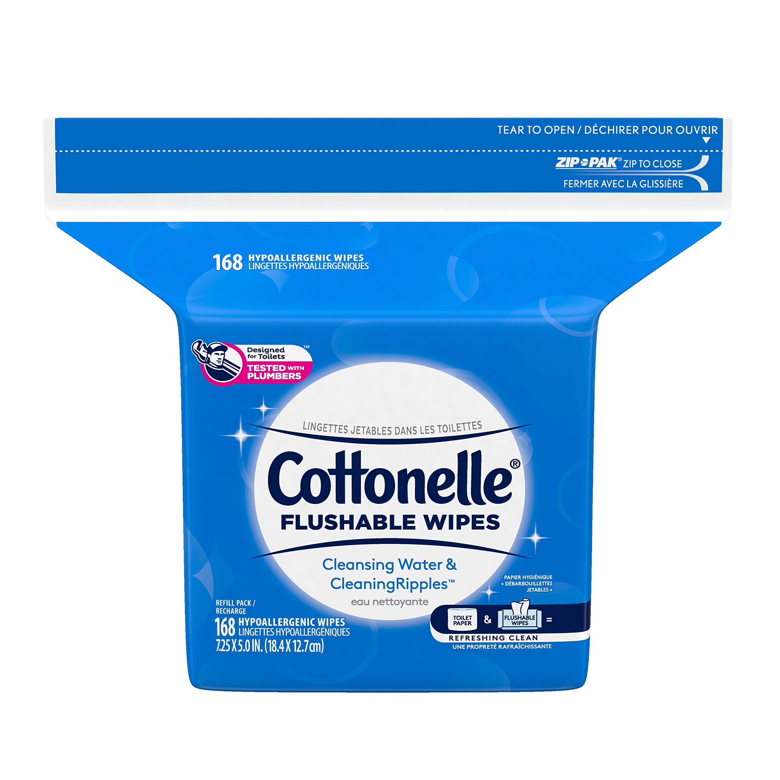 Photo 1 of Cottonelle Flushable Wet Wipes - 1 Refill Pack, 168 Total Flushable Wipes