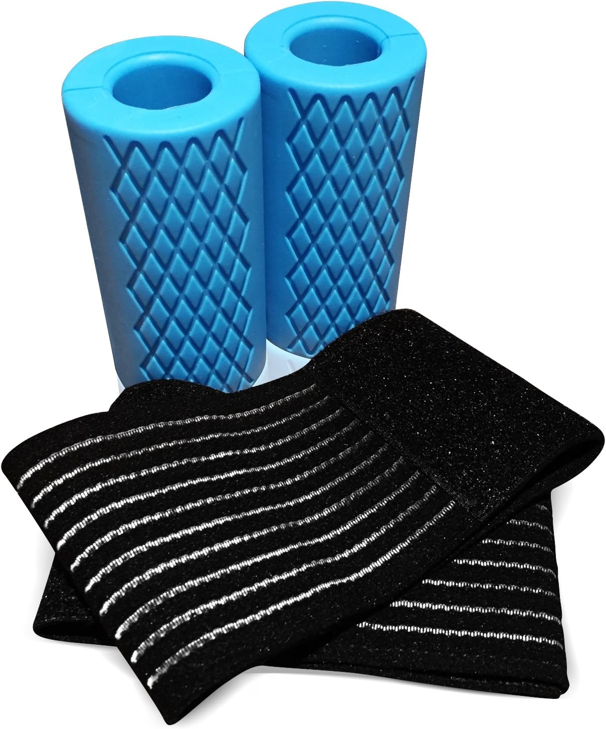 Intralite Barbell Bar Grips with Wrist Wraps for Barbell Dumbells