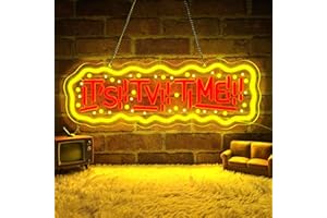 Astuddy It’s TV Time Neon Sign with Dimmer,Neon Signs for Wall Decor,LED Neon Light USB Powered,Home Theater Neon Wall Decor 