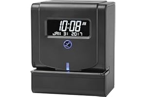 Lathem 2100HD Employee Time Clock for Small Business - Thermal Print Technology, Tru Align System with LED Indicator (Black 9.8 X 6 X 8)