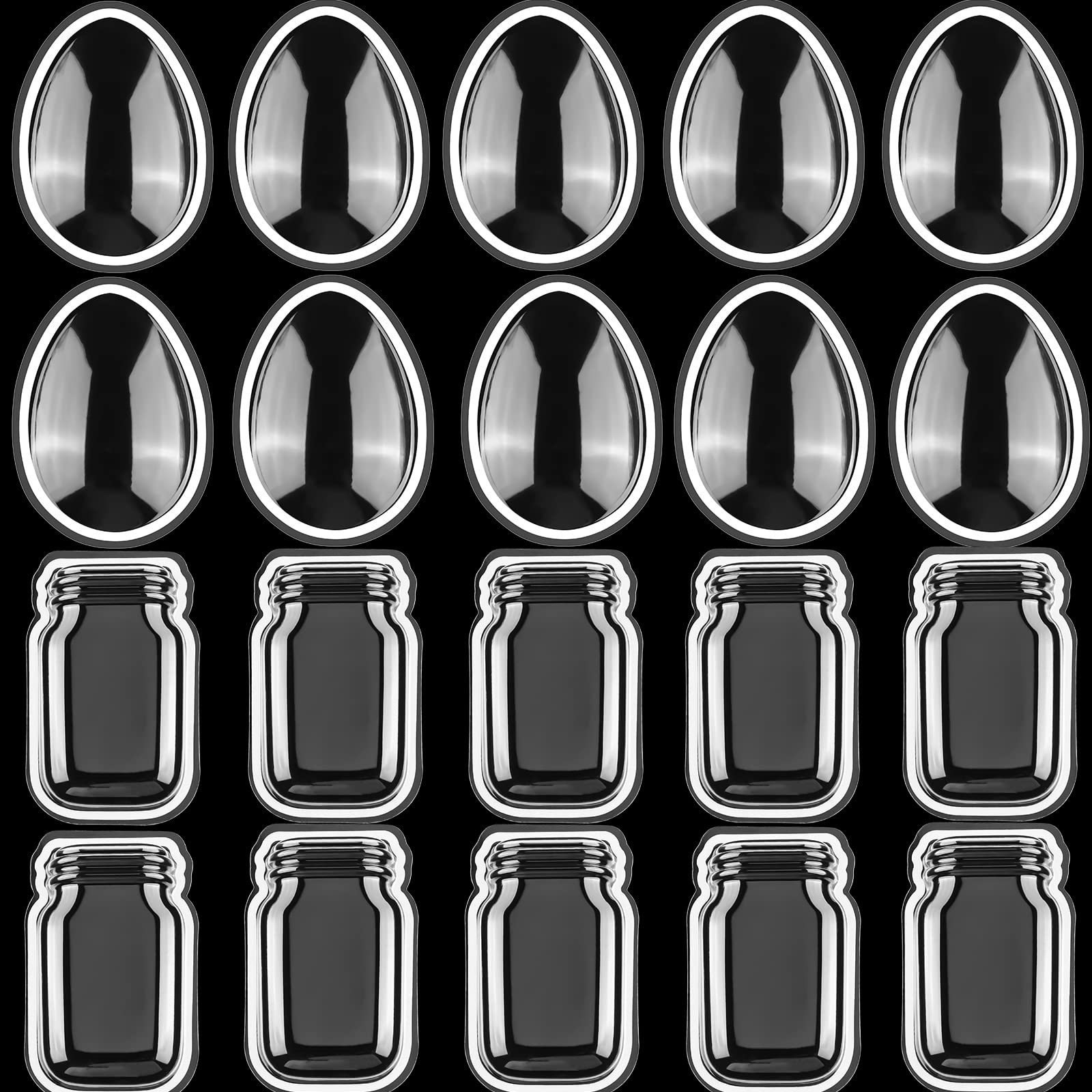 20PCS Jar Balloon/Egg Plastic Domes for Card Making Dimensional Domes for Wedding Easter Card Decor Plastic Clear Puffy Shaker Covers for Crafts Supplies Without Metal Cutting Die