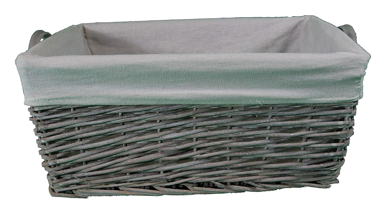 The Pescara Collection Grey Wicker Basket Trays With Handles And Cotton Liners 33 Cm Home Accessories Baskets Electronika By