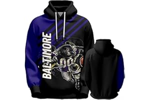 DIYBA4S Men's Football Hoodie City Mascots Hooded Sweatshirt Fashions Gifts for Fans Men S-3XL