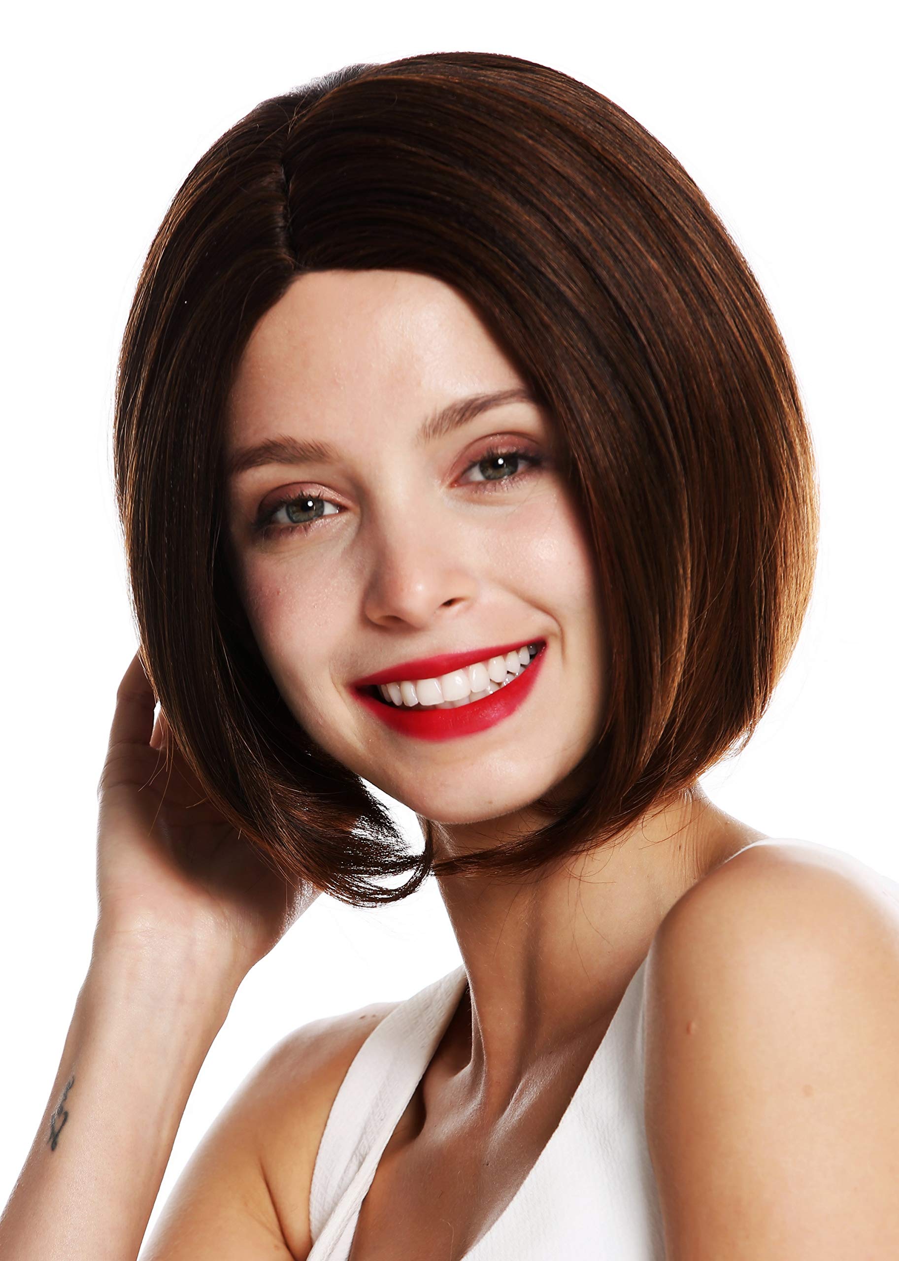 WIG ME UP - VK-29-2T30 quality women's wig short bon long bob parting sleek chestnut brown mix