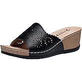 Jeossy Women's Platform Wedge Sandals 835 Comfortable Open Toe Ankle Strap Summer Walking Sandals with Buckle