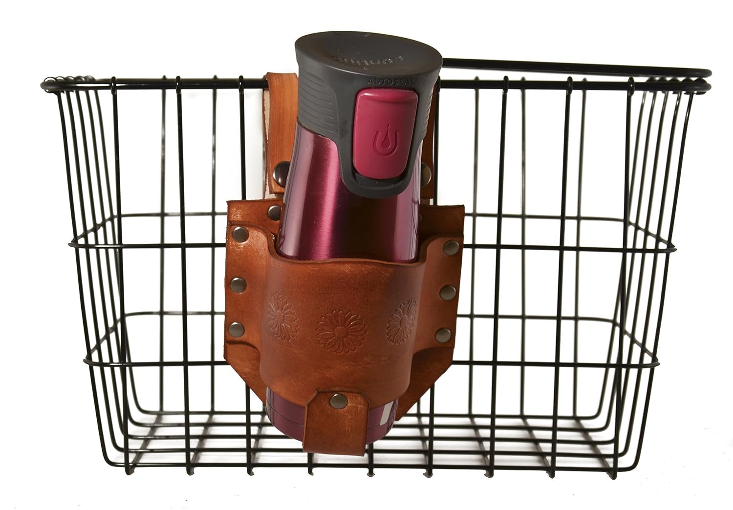 leather bike cup holder