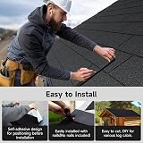 INMOZATA 18pc Asphalt Roof Shingles Self Adhesive 2.61sqm Black 100x33cm view 3
