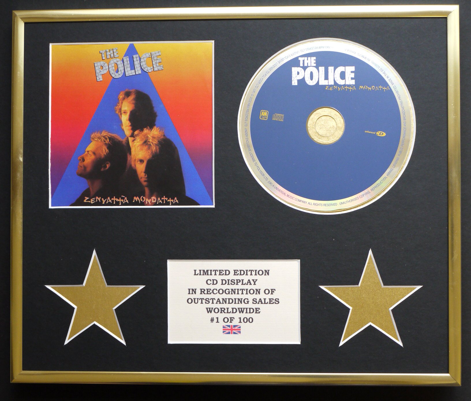 THE POLICE/CD DISPLAY/LIMITED EDITION/COA/ZENYATTA MONDATTA