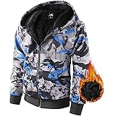 Boy's Zip Up Hoodie Heavyweight Winter Sweatshirt Fleece Sherpa Lined Warm Jacket