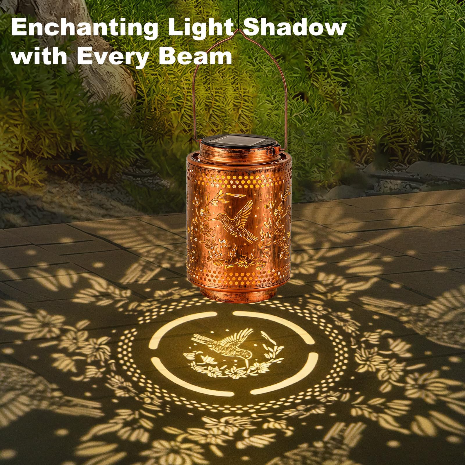 Adebime Hummingbird Solar Lanterns, Gifts for Mom, Grandma, Outdoor Waterproof Hanging Garden Decor for Patio, Yard
