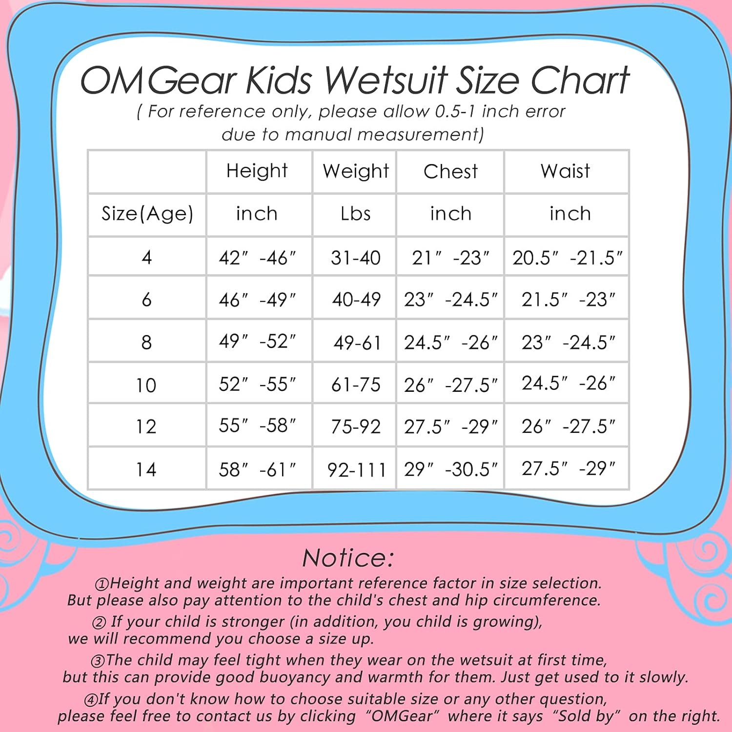 OMGear Wetsuit Kids 2mm 3mm Shorty Neoprene one Piece Short Sleeves Diving Suits Back Zipper Thermal Swimsuit for Youth Boys Girls Scuba Diving Surfing Snorkeling Swimming Water Sports: Sports & Outdoors