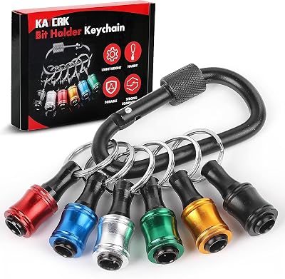 Katerk 6Pcs 1/4 Inch Hex Shank Aluminum Alloy Screwdriver Bits Holder Carabiner