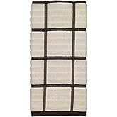 All-Clad Checked Kitchen Towel: Highly Absorbent, Super Soft Long Lasting - 100% Cotton, 17"x30" Tea Towel for Cleaning & Drying Dishes, Pans, Glassware, or Countertops, (1-Pack), Almond