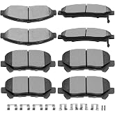 SCITOO Ceramic Front Rear Disc Brake Pad Set For Honda For Pilot 2009-2011 | 2007-2013 For Acura For MDX,2010-2013 For Acura For ZDX; D1280 D1281 8PCS w/Hardware; Low Dust &amp; Quiet Braking