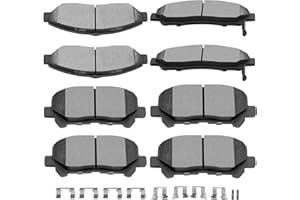 SCITOO Ceramic Front Rear Disc Brake Pad Set fit for 2007-2013 for Acura MDX, 2010-2013 for Acura ZDX, 2009-2011 for Honda Pilot