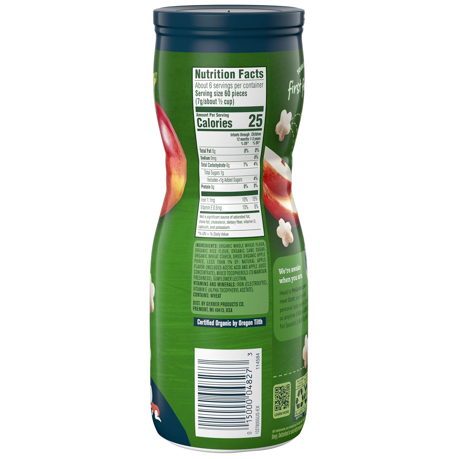 gerber organic puffs apple
