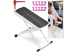 LIDIVI Pedicure Foot Rest, Adjustable Foot Stand with Non-Slip, Toe Separator - Easy at Home, No More Bending or Stretching, Beauty Pedicure Kit, White