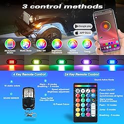 LD DARKEAGLE 8Pods RGB LED Rock Lights with APP/RF