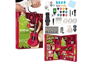 Guitar Advent Calendar 2025, 24 Days Christmas Countdown Calendar with Guitar Picks, Capo, Tuner & Strings, Essential Music A