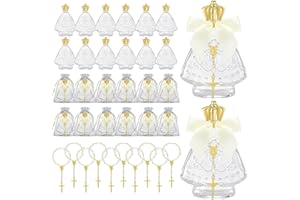 48pcs Holy Water Bottles Catholic Baptism Favors Bulk 50ml Holy Water Containers Christian Glass Bottle with Cross Bow Organz