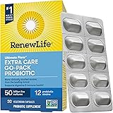 Renew Life Adult Probiotic - Ultimate Flora Extra Care Go-Pack Probiotic Supplement - Gluten, Dairy & Soy Free - 50 Billion C