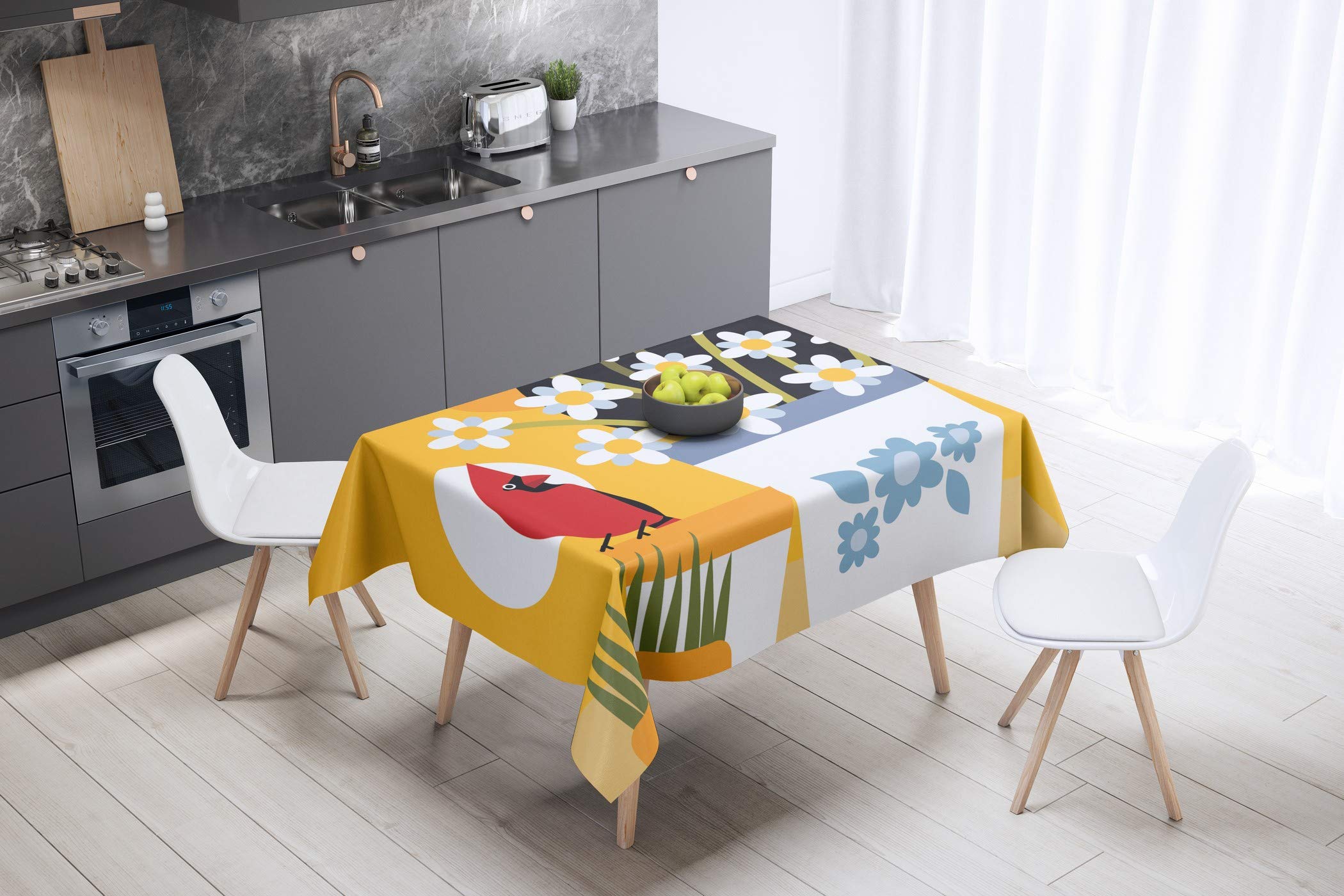 Bonamaison Kitchen Decoration, Tablecloth, 140cm x 140cm - Designed and Manufactured in Turkey