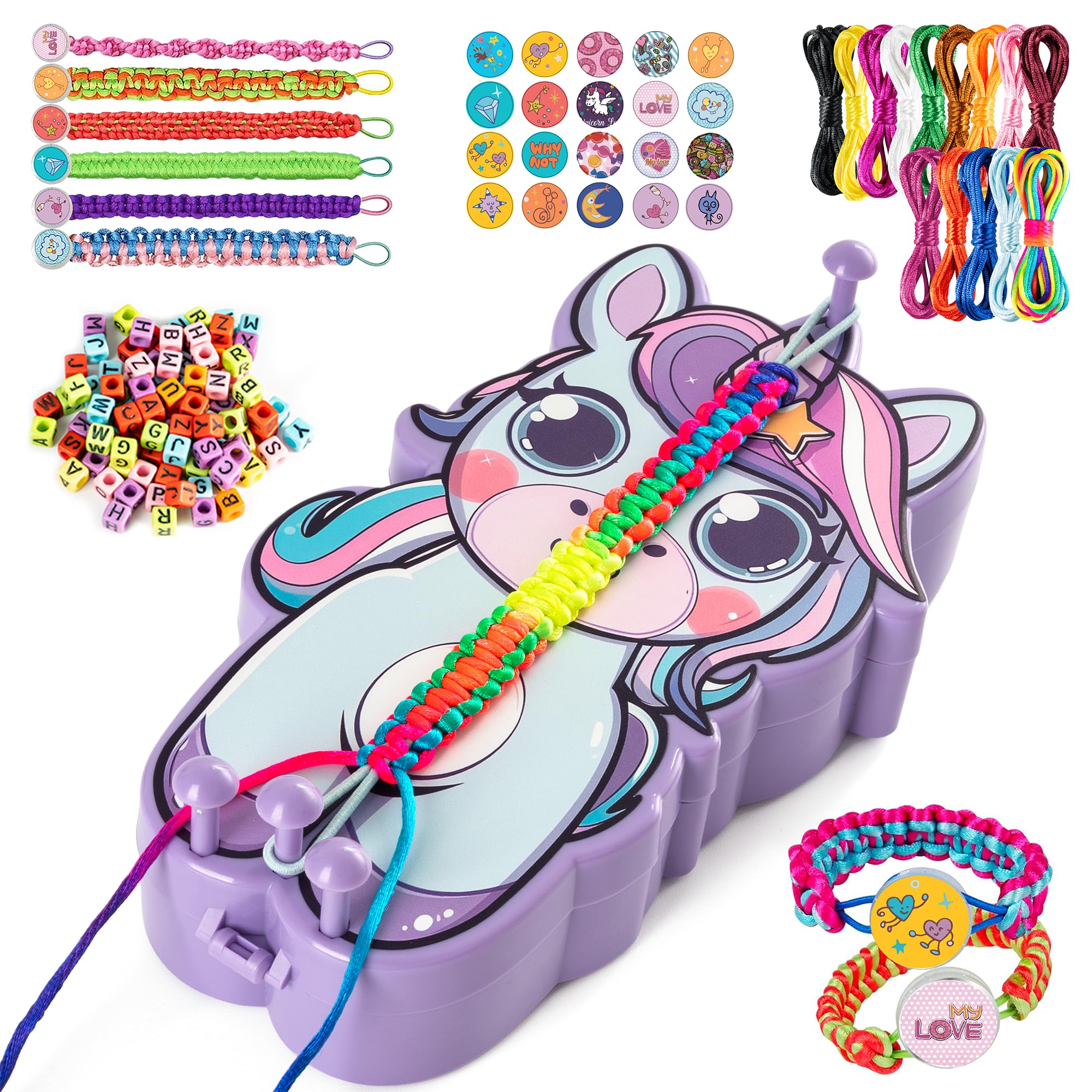 AONTESS Friendship Bracelet Making Kit, Bracelet Making Kit for Girls, Arts and Crafts for Kids Age 8-12, Birthday Gifts Ideas for Girls 8 9 10 11 12 Years Old(Purple)