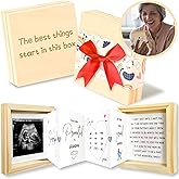 WOODAMORE Pregnancy Announcement for Grandma - Surprise Grandma Baby Announcement Box, Ultrasound Picture Frame Pregnancy Reveal, New Baby Announcements Ideas