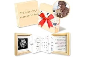 WOODAMORE Pregnancy Surprise - Grandma Baby Announcement Box, Ultrasound Picture Frame, New Baby Announcements