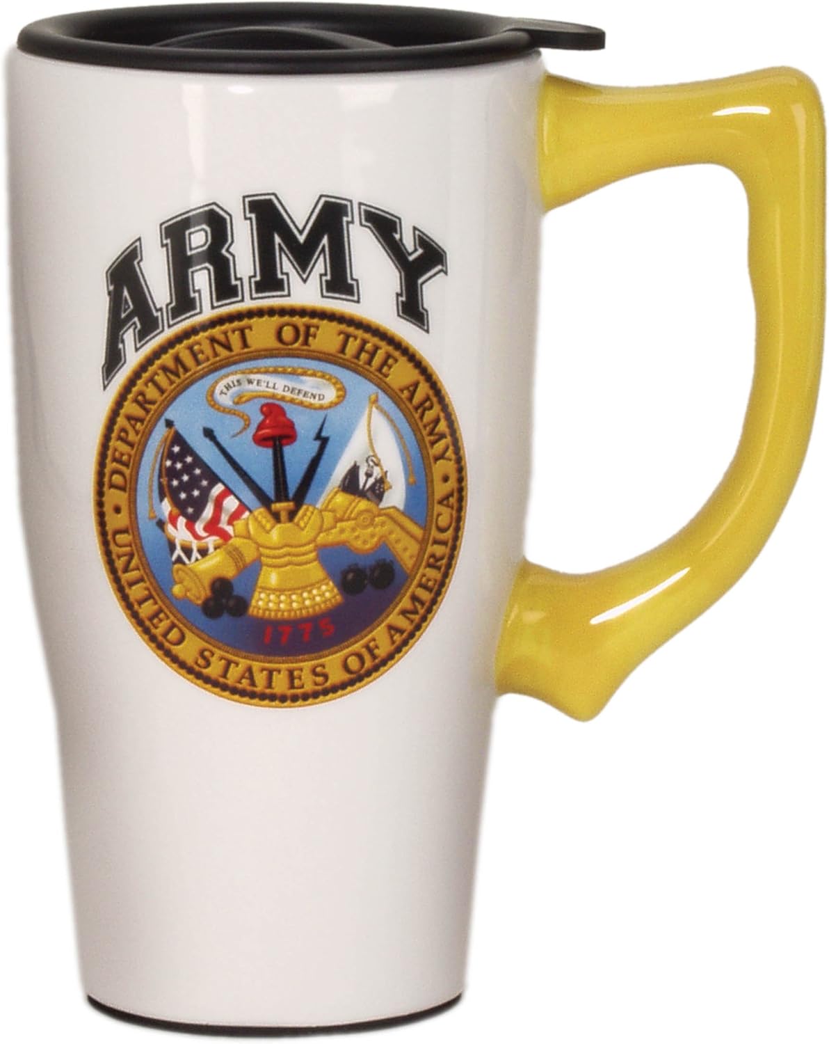 Amazon Com Spoontiques Army Travel Mug One Size White Army Coffee Travel Mug Kitchen Dining