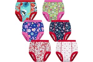 BIG ELEPHANT 6-Pack Potty Training Pants – 100% Cotton Absorbent Toddler Underwear for Boys and Girls (12M-10Y)