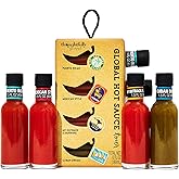 Thoughtfully Gourmet, Global Hot Sauce Gift Set, Internationally Inspired Flavors Include Puerto Rican Mango Habanero, Mexica