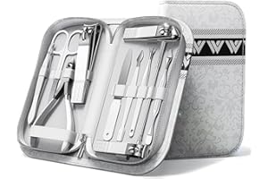 Wesdut Manicure Set - [ Rust-proof] Travel-Friendly Nail Clipper Set with Case, Professional Nail Clipper Kit for Delicate Nails Nail Scissors, Tweezers Cuticle Nippers - Gift for Her