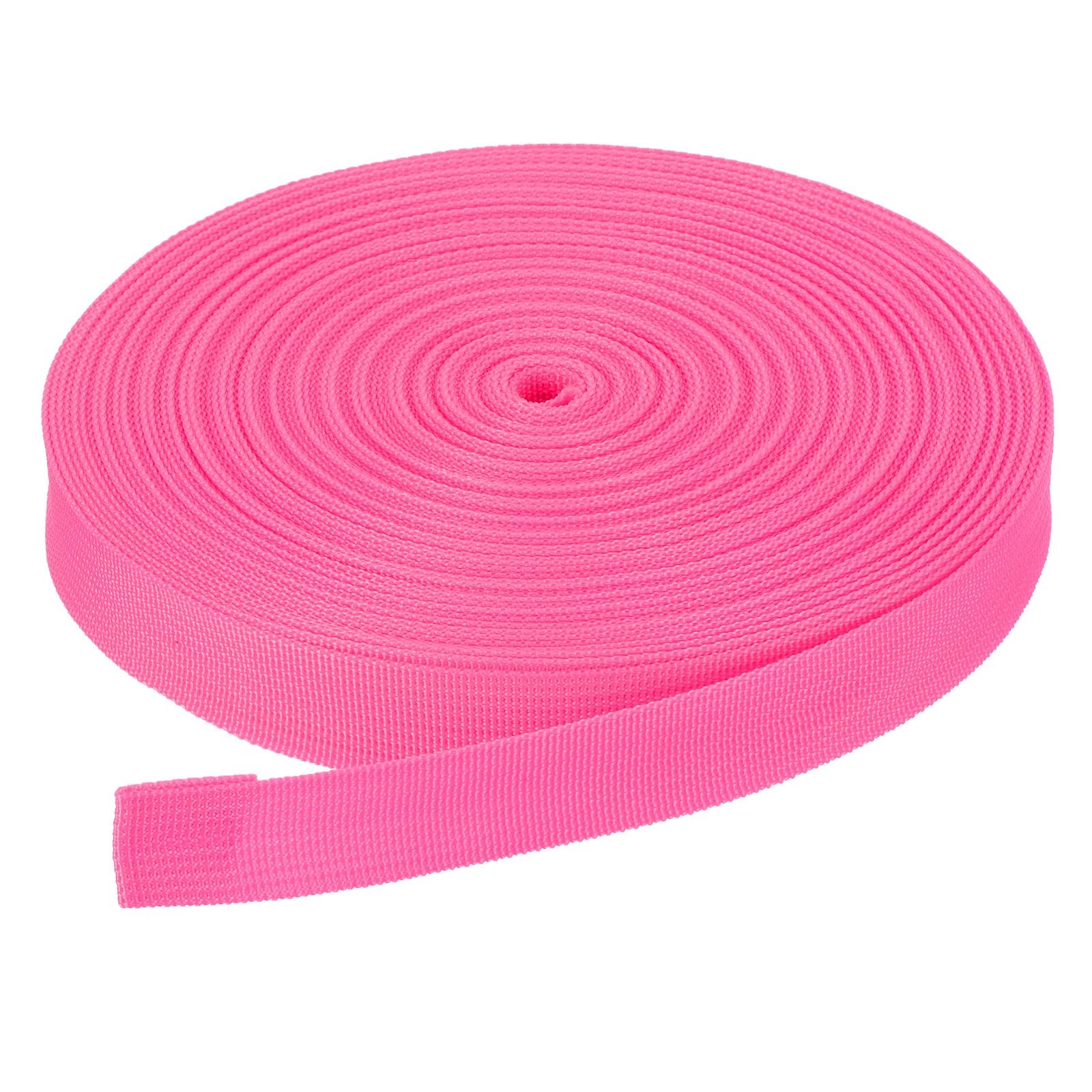 DMiotech 25 Yard x 1 Inch Width Nylon Webbing Strap Poly Flat Webbing Strapping for DIY Craft Backpack Strapping, Sewing, Outdoor Gear Repair, Rose Pink
