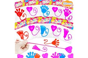 Kannove Valentines Day Party Favors Gifts for Toddler Boys Girls, 20-Pack Sticky Hands, Feet & Hearts Toys, Kids Goodie Gifts Bags Stuffer Fillers, School Classroom Treats Prizes for Students
