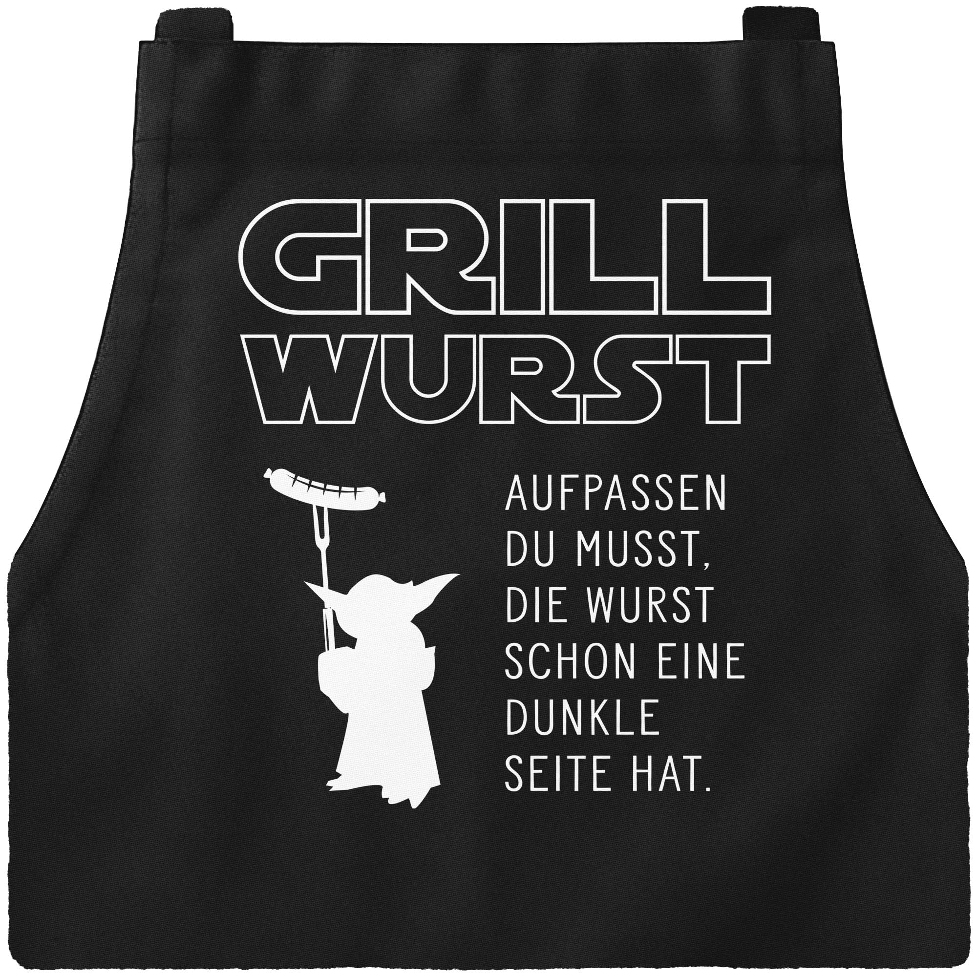 MoonWorks Barbecue Apron for Men with Saying "Grill Wurst Vorsicht du musst, die Wurst Schon eine Dark Side Has Kitchen Apron Black One Size