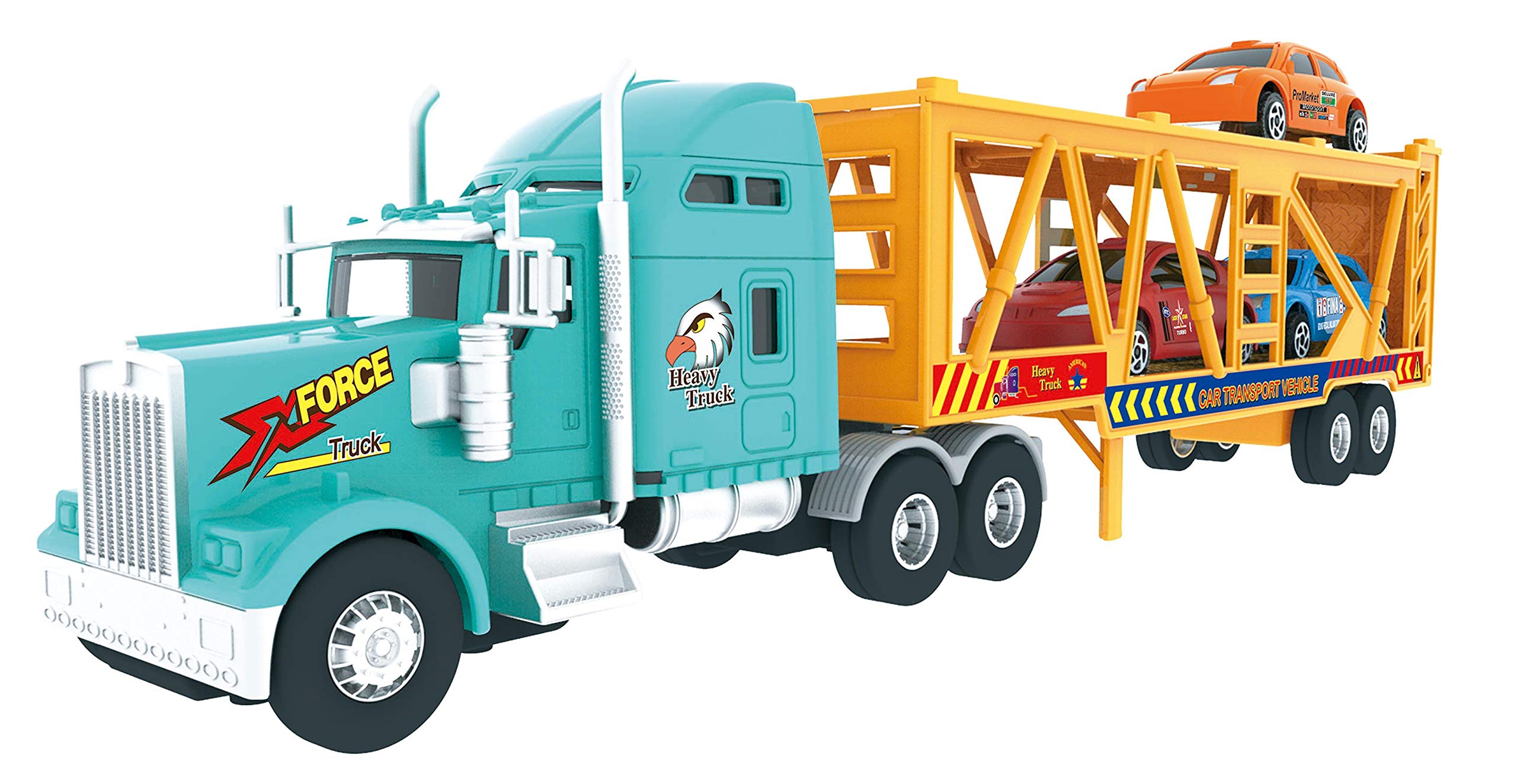 Big Daddy Big Rig Heavy Duty Tractor Trailer Transport Car Transport Toy Truck With 3 Cars