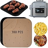 Air Fryer Parchment Paper Compatible with Ninja Speedi Airfryer, Pre-Cut Square Paper Liner Sheets for SF301 Speedy Rapid Coo