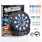 DartVibe Electronic Dart Board Set for Adults - Soft Tip Electric Dartboard | Automatic Scoring Digital Scoreboard with LED Display, Plastic Tip Darts, USB-C Power/Battery, Indoor Wall Games for Adults