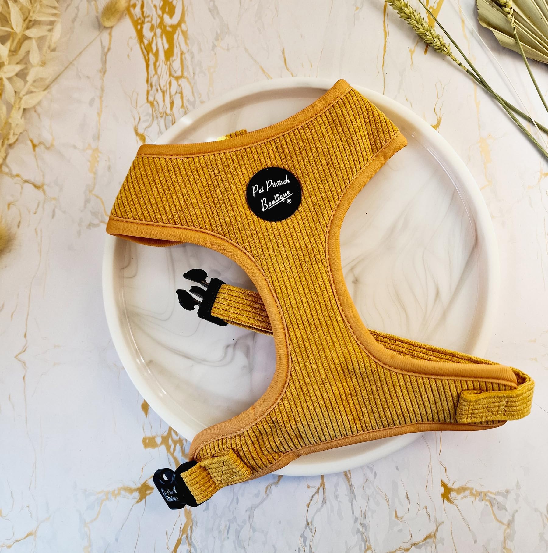 Mustard Yellow Cord Dog Harness L